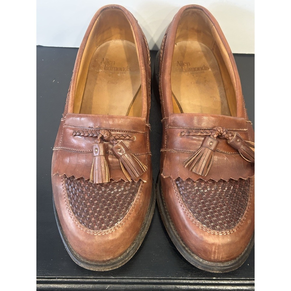 Allen Edmonds Men Cody Tassel Loafers Size 15 D Brown Genuine Leather Classic